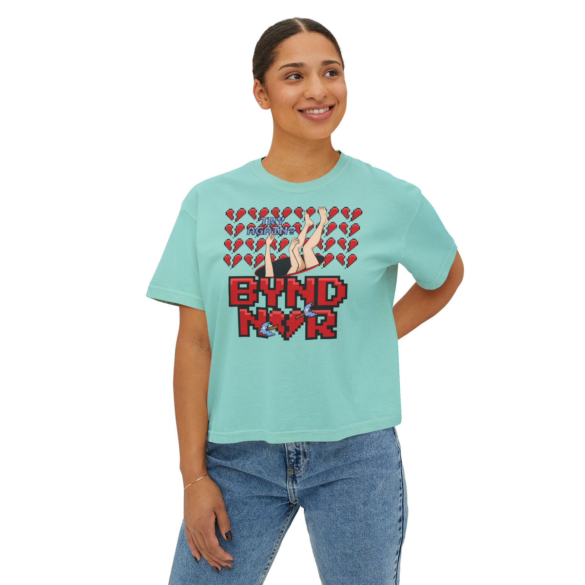 Fall Back in Love—Cropped Boyfriend Tee